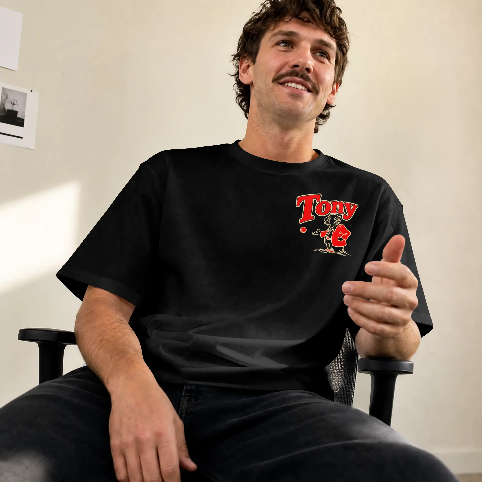 Black T-Shirt — Tony front